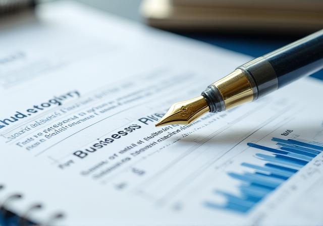 Plano de estrategia empresarial con elementos de caligrafía